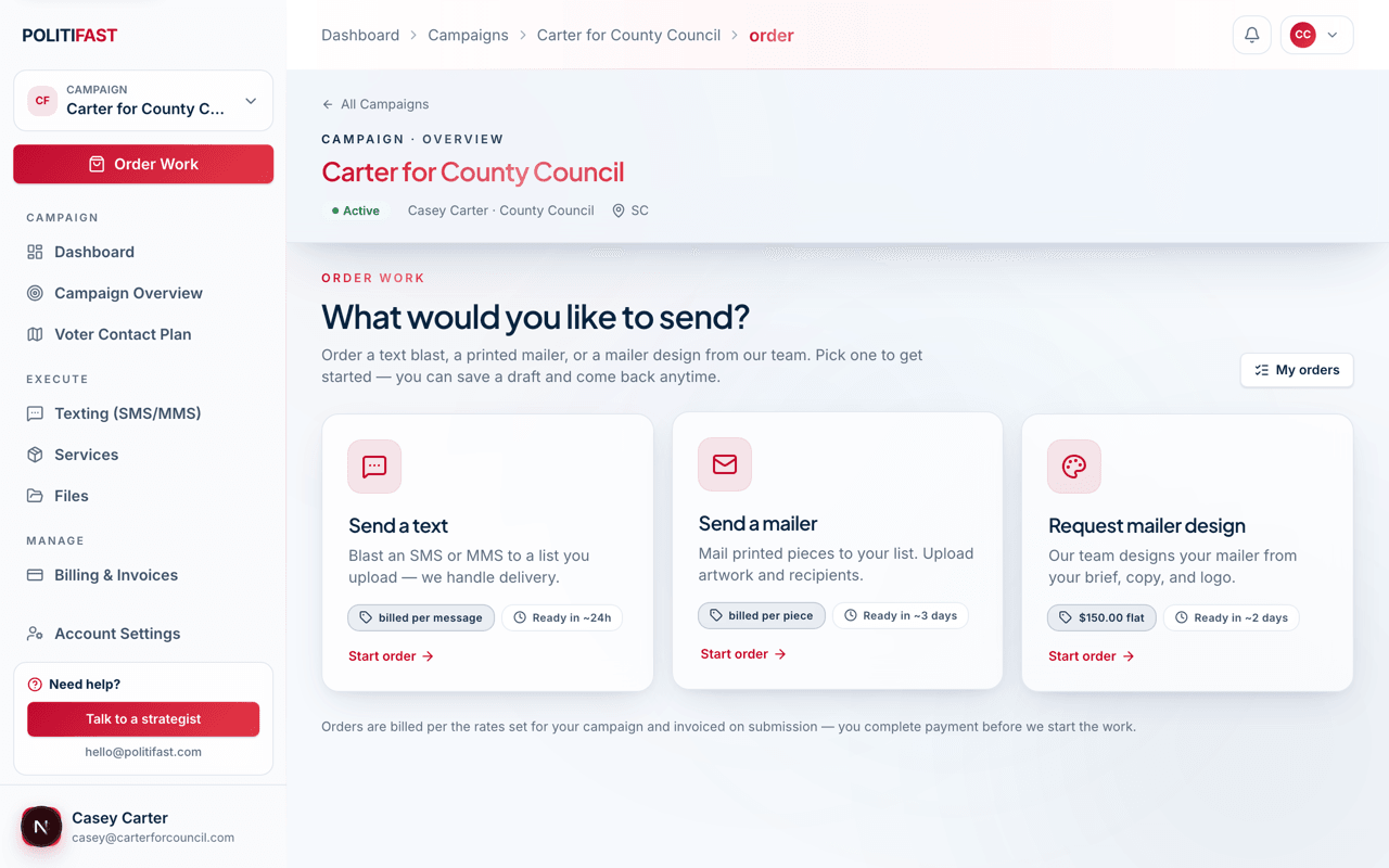 The Order Work hub